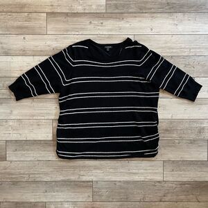 Lane Bryant | Black and White Stripped 3/4 Sleeve Sweater | Size: 22/24